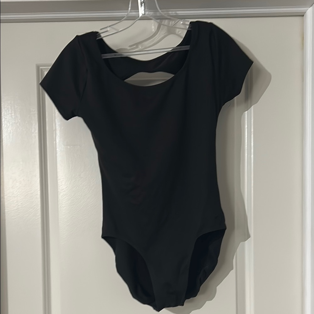 Black Short Sleeve Leotard